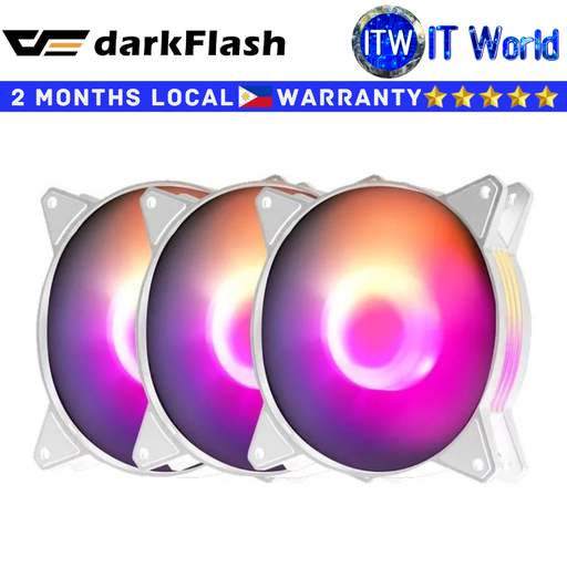 [darkFlash C6 3 in 1 White] Darkflash C6 3in1 Aurora Spectrum ARGB Single Mode Cooling Fan (White) (White)