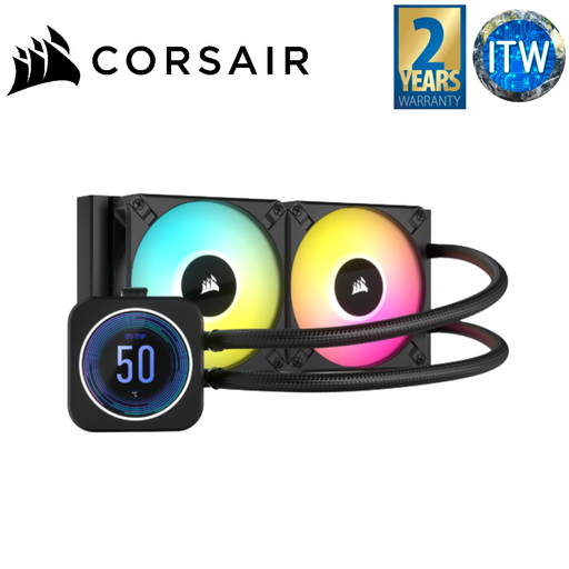 [CS-CW-9060074-WW] ITW | Corsair iCUE H100i Elite LCD XT 240mm RGB Liquid CPU Cooler-Black (CS-CW-9060074-WW)