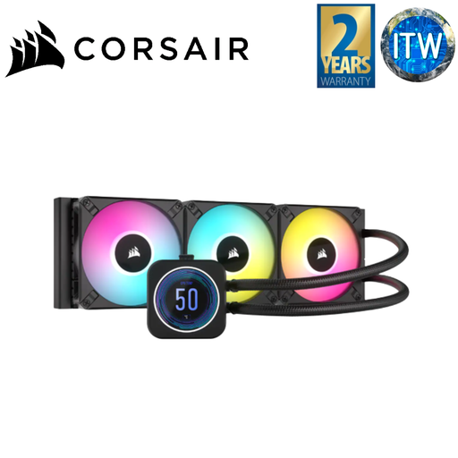 [CS-CW-9060075-WW] Corsair iCUE H150i Elite LCD XT 360mm RGB Liquid CPU Cooler-Black (CS-CW-9060075-WW)