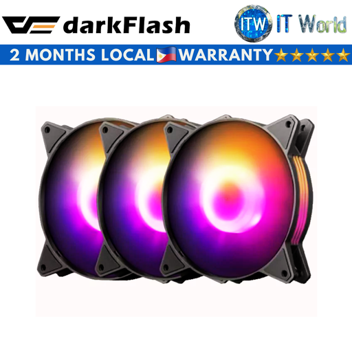[darkFlash C6 3 in 1 Black] Darkflash C6 3in1 Aurora Spectrum ARGB Single Mode Cooling Fan (Black) (Black)