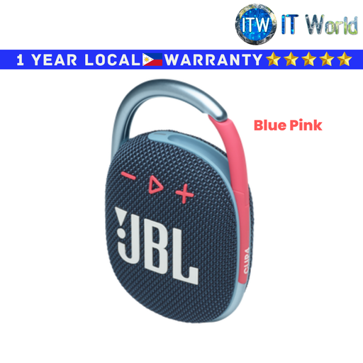 [HARMAN JBL CLIP 4 BLUE PINK] JBL Harman Bluetooth Speaker Clip 4 Portable Waterproof (Blue Pink) (Blue Pink)