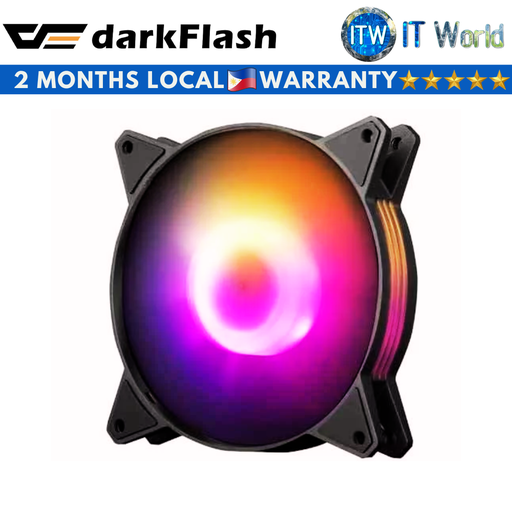 [darkFlash C6 Single Black] Darkflash C6 Single Fan Aurora Spectrum ARGB Cooling Fan (Black) (Black)