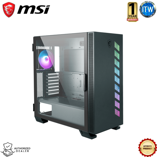 [MIDNIGHT GREEN] MSI Mag Vampiric 300R - Supports ATX / Micro-ATX / Mini-ITX, Mid-Tower PC Case (Midnight Green)