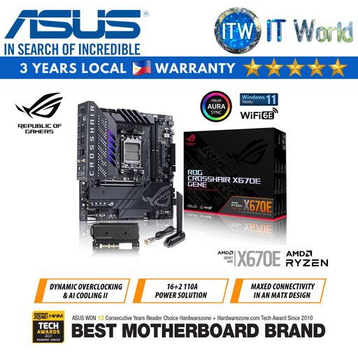 [ROG CROSSHAIR X670E GENE] ITW | ASUS ROG Crosshair X670E Gene AM5 DDR5 micro-ATX Gaming Motherboard