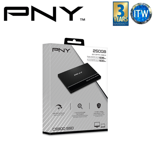 [SSD7CS900-250-RB 250GB] PNY 250GB SSD 2.5&quot; SATA III SSD CS900 Internal SSD (SSD7CS900-250-RB) (250GB)