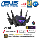 ASUS ROG Rapture GT-AXE11000 Tri-band WiFi 6E Extendable Gaming Router, 6GHz Band, 2.5G Port, Triple-level Game Acceleration, VPN Fusion, Subscription-free Network Security, AiMesh Compatible