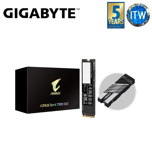 [GP-AG4732TB] Gigabyte Aorus Gen4 7300 2TB PCIe4.0x4 NVMe 1.4 Internal SSD w/ Heatsink (GP-AG4732TB)