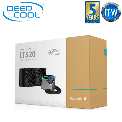 [R-LT520-BKAMNF-G-1] ITW | DeepCool LT520 Black 240mm High-Performance AIO Liquid CPU Cooler (R-LT520-BKAMNF-G-1)