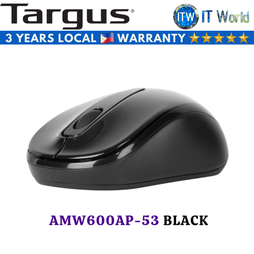 [AMW600AP-53 BLACK] Targus Wireless Optical Mouse W600 Black (AMW600AP-53) (Black)