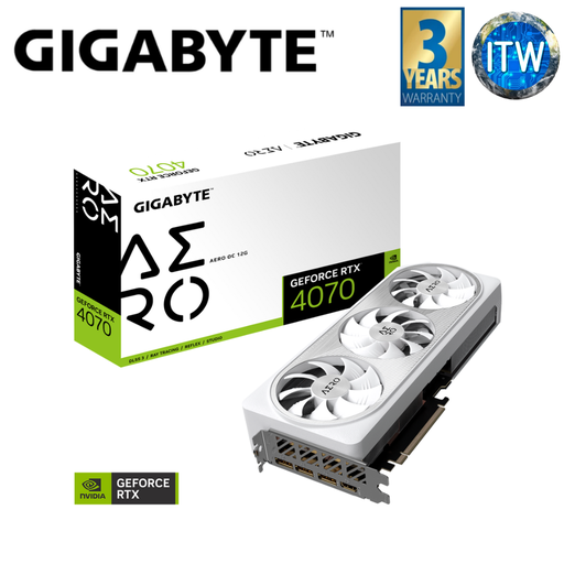 [GV-N4070AERO-OC-12GD] ITW | Gigabyte Aero GeForce RTX 4070 OC Edition 12GB GDDR6X Graphic Card (GV-N4070AERO-OC-12GD)