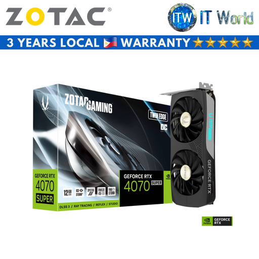 [ZT-D40720H-10M] ZOTAC GAMING GeForce RTX 4070 SUPER Twin Edge OC 12GB GDDR6X Graphics Card (ZT-D40720H-10M)