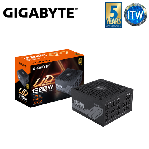 [GP-UD1300GM PG5] ITW | Gigabyte UD1300GM 1300W 80+ Gold PCIe Gen5 ATX3.0 Modular PSU (GP-UD1300GM PG5)