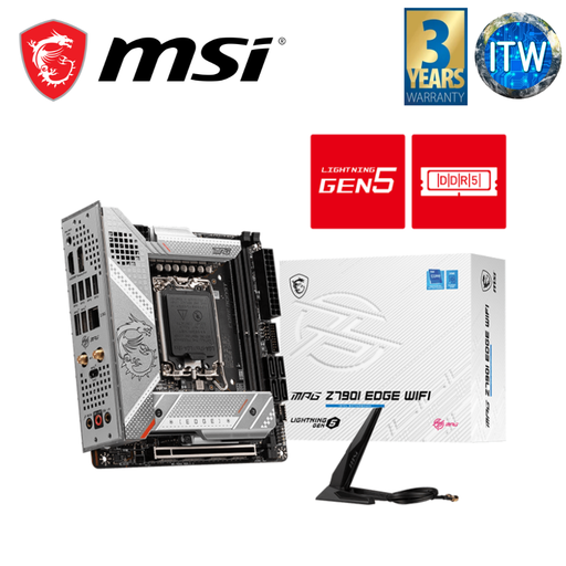 [MSI MPG Z790I EDGE WIFI] ITW | MSI MPG Z790I Edge WiFi Mini-ITX LGA1700 DDR5 Motherboard (911-7E03-001)