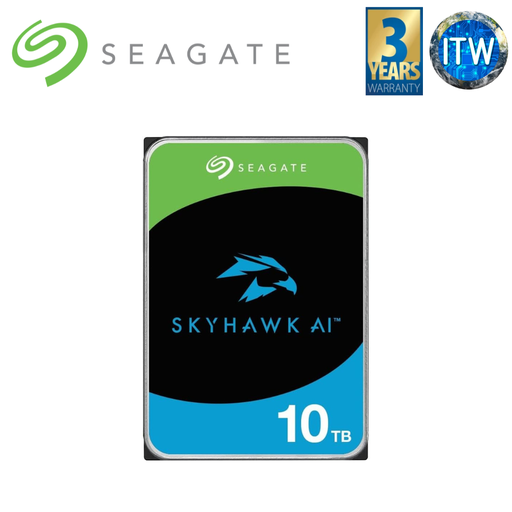 [ST10000VE001] ITW | Seagate Skyhawk AI 10TB 256MB 7200RPM SATA 6Gb/s Internal HDD (ST10000VE001)