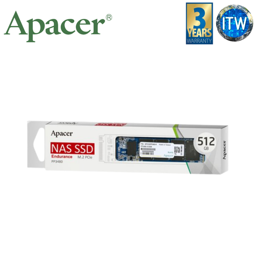 [AP512GPP3480-R 512GB] Apacer PP3480-R M.2 2280 PCIe Gen3x4 SSD for NAS (256GB/512GB/1TB) (512GB)