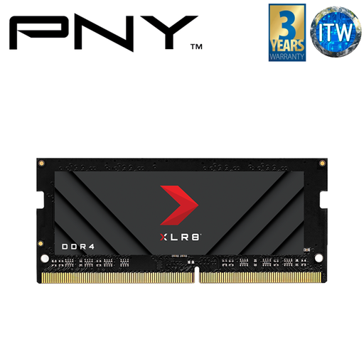 [MN8GSD43200XR-RB] PNY XLR8 8GB DDR4-3200MHz (PC4-25600) 1.2V CL22 SODIMM Memory (MN8GSD43200XR-RB)
