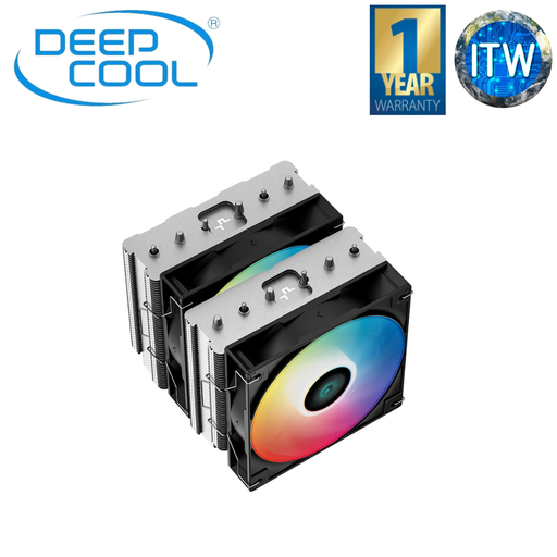 [R-AG620-BKANMN-G-1] ITW | DeepCool Gammaxx AC620 ARGB Black Dual Tower 120mm CPU Cooler (R-AG620-BKANMN-G-1)