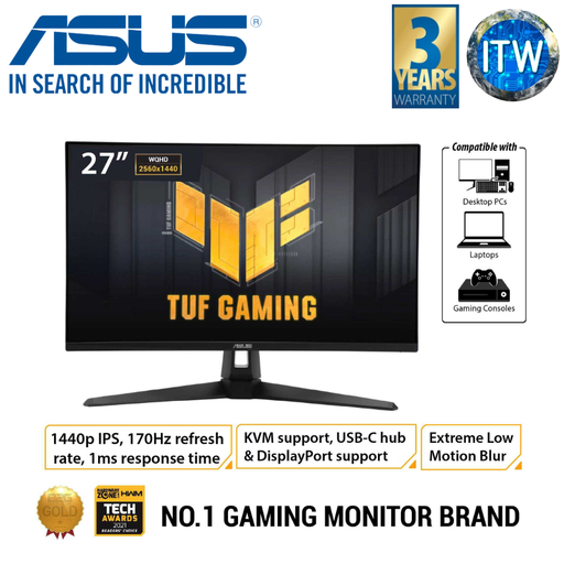 [VG27AC1A] ITW | ASUS TUF Gaming VG27AC1A 27&quot; 2560x1440, 170Hz, IPS, 1ms (GTG) Flicker-Free Gaming Monitor