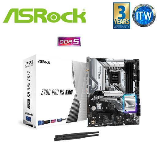 [ASROCK Z790 PRO RS WIFI] ASRock Z790 Pro RS WiFi ATX LGA1700 DDR5 Motherboard (ASROCK Z790 PRO RS WIFI)