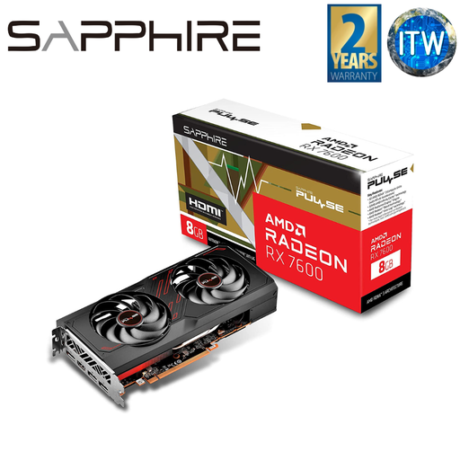 [SPR-11324-01-20G] ITW | Sapphire Pulse AMD Radeon RX 7600 Gaming OC 8GB GDDR6 Graphic Card (SPR-11324-01-20G)
