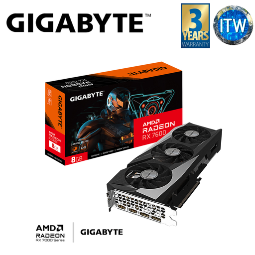 [GV-R76GAMING-OC-8GD] ITW | Gigabyte Radeon RX 7600 Gaming OC 8GB GDDR6 Graphic Card (GV-R76GAMING-OC-8GD)
