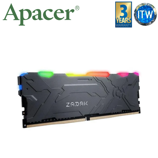 [ZD4-MO132C28-08GYG1] Apacer Zadak MOAB RGB 8GB DDR4-3200MHz CL16 1.35V Desktop Gaming Memory (ZD4-MO132C28-08GYG1)