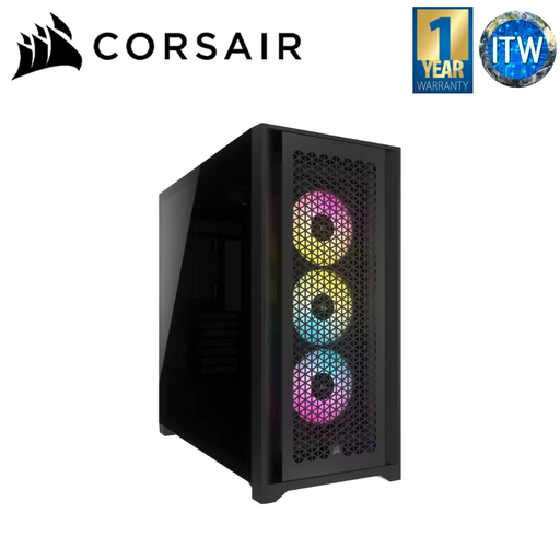 [CC-9011242-WW] Corsair iCUE 5000D RGB Airflow Tempered Glass Mid-Tower PC Case (Black) (Black)