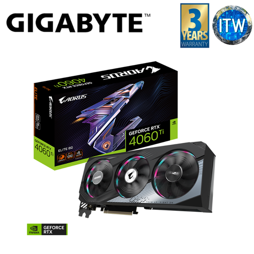 [GV-N406TAORUS-E-8GD] ITW | Gigabyte Aorus GeForce RTX 4060 Ti Elite 8GB GDDR6 Graphic Card (GV-N406TAORUS-E-8GD)