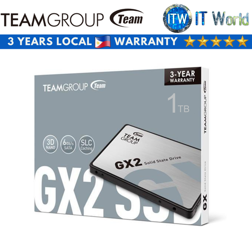 [T253X2001T0C101] TeamGroup GX2 2.5&quot; 3D NAND SATA III 6Gb/s Internal SSD (1TB) (1TB)