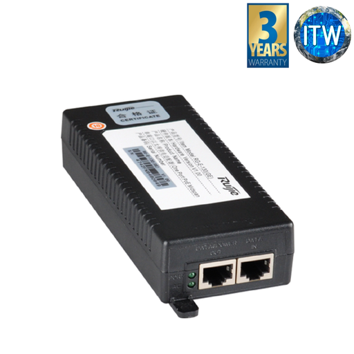 [RG-E-130 (GE)] Ruijie RG-E-130(GE) Power Injector 1-port Gigabit PoE Adaptor (802.3at)