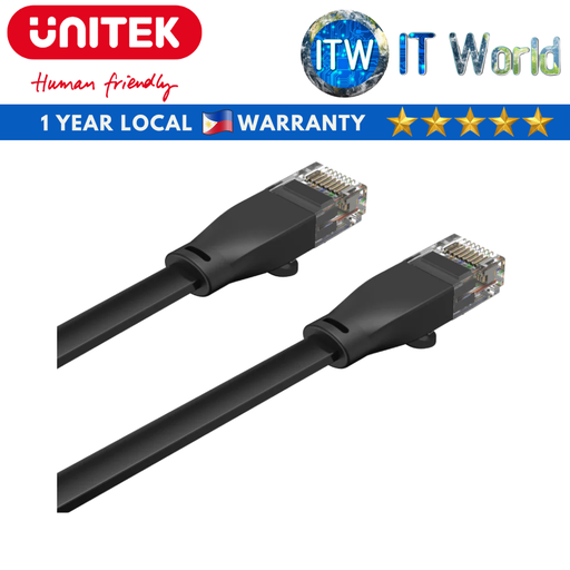 [C1813GBK] ITW | Unitek Cat6 UTP RJ45 Flate Ethernet Cable 10M (C1813GBK)