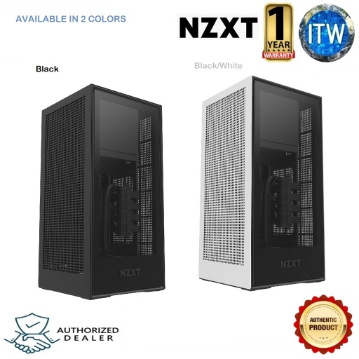 [CA-H16WR-B1-EU
] NZXT H1 Black All In One mITX Tower SFF Case with 140 Watercooler, Riser Card and 650W PSU (Black) (Black)