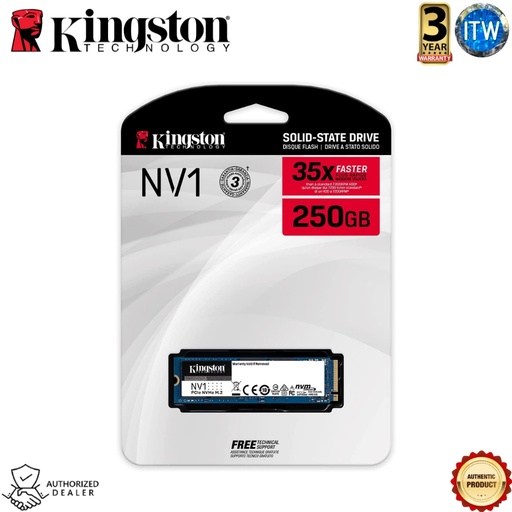 [SNVS/250G] Kingston NV1 250GB - M.2 2280 NVMe PCIe Internal SSD Up to 2100 MB/s (SNVS/250G)