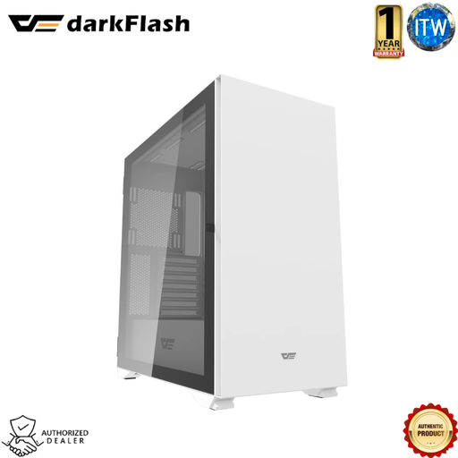 [DARKFLASH DLX22 WHITE] Darkflash DLX22 ATX Computer Case Mesh Panel with Graphics Card Holder (White) (White)