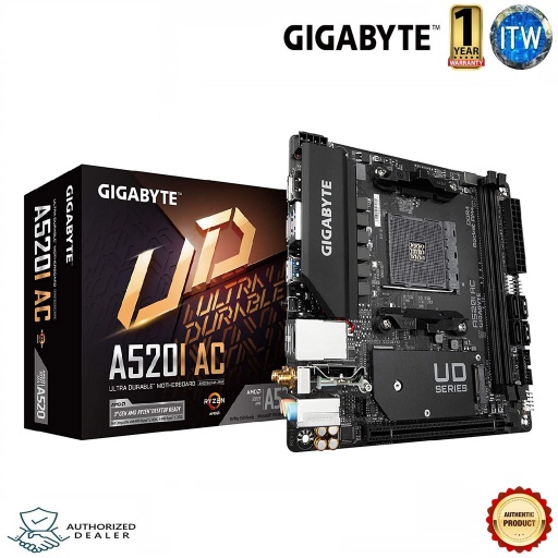 [GIGABYTE A520I-AC] Gigabyte A520I AC Mini-ITX AM4 DDR4 Ultra Durable Motherboard