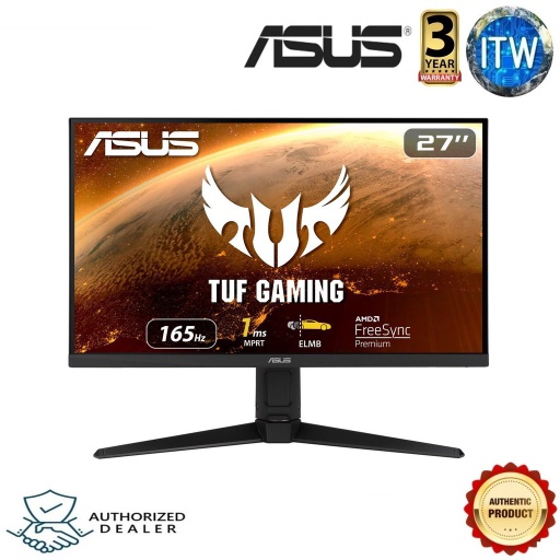 [ASUS TUF GAMING VG279QL1A] ASUS TUF GAMING VG279QL1A HDR Gaming Monitor – 27 inch Full HD (1920 x 1080), IPS, 165Hz (Above 144Hz), 1ms MPRT, Extreme Low Motion Blur, FreeSync Premium technology, DisplayHDR 400 (Black)
