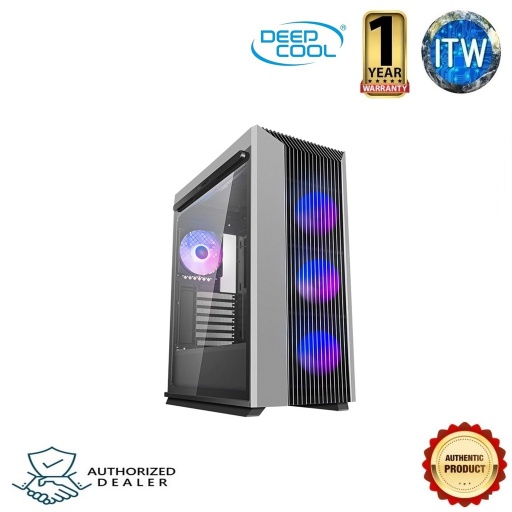 [DeepCool CL500 4F AP (R-CL500-BKNMA4N-A-1)] DeepCool CL500 4F AP Mid-Tower ATX Tempered Glass CPU Case with 4 ARGB Fans (Silver)