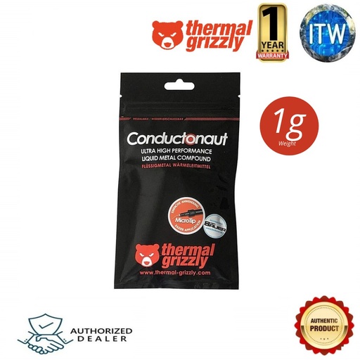 [Thermal Grizzly Conductonaut 1g (TG-C001-R)] Thermal Grizzly Conductonaut High Performance Liquid Metal Thermal Paste 1g (TG-C001-R)