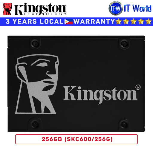 [SKC600/256G] Kingston 256GB SSD KC600 2.5&quot; SATA Rev 3.0 3D TLC NAND Technology Internal (SKC600/256G) (Black, 256GB)