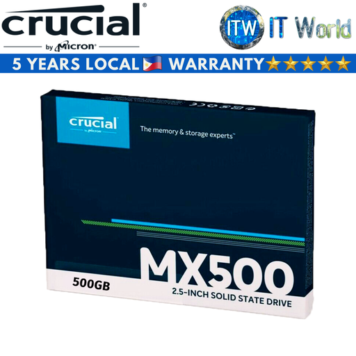 [Crucial 500GB MX500 CT500MX500SSD1] Crucial MX500 3D NAND SATA 2.5&quot; 7mm Internal SSD (500GB) (Silver, 500GB)