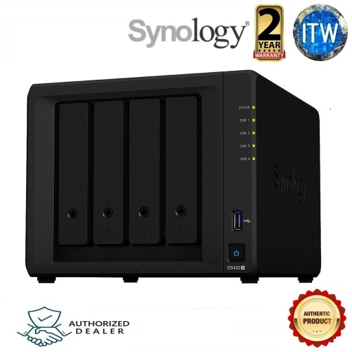 [Synology DiskStation DS420+] Synology DiskStation DS420+ 4-Bay Diskless NAS Enclosure (Black, 2GB)