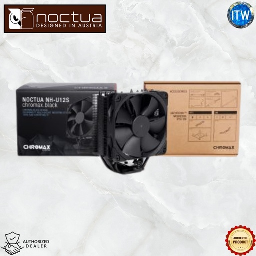 [NOCTUA NH-U12S chromax.black] NOCTUA NH-U12S chromax.black 120mm NF-F12 PWM Fan CPU Cooler (Black)