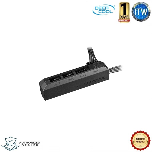 [DeepCool FH-04 (DP-F04PWM-HUB)] DeepCool FH-04 4-Port Fan Hub (DP-F04PWM-HUB) Supports Fan with 3Pin/4Pin (Black)