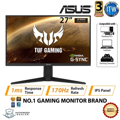 [ASUS TUF Gaming VG27AQL1A] ASUS TUF Gaming VG27AQL1A 27&quot; WQHD  IPS170Hz Gaming Monitor (Black)