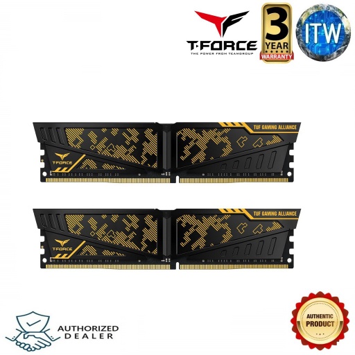 [TLTYD416G3200HC16CDC01] TEAMGROUP T-Force VULCAN TUF Gaming Alliance DDR4 16GB (8GBx2) 3200MHz Desktop Gaming Memory (TLTYD416G3200HC16CDC01)