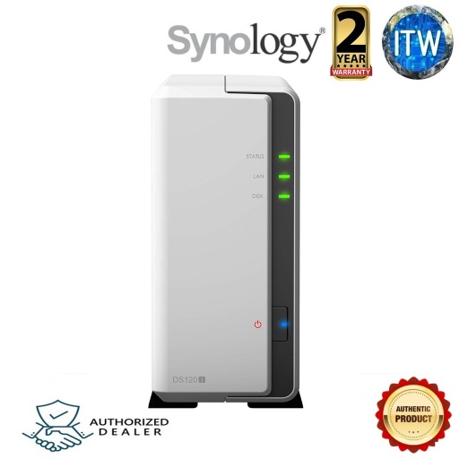 [Synology DS120j] Synology DS120j 1 Bay NAS DiskStation (Diskless), 512MB DDR3L (White, 512MB)