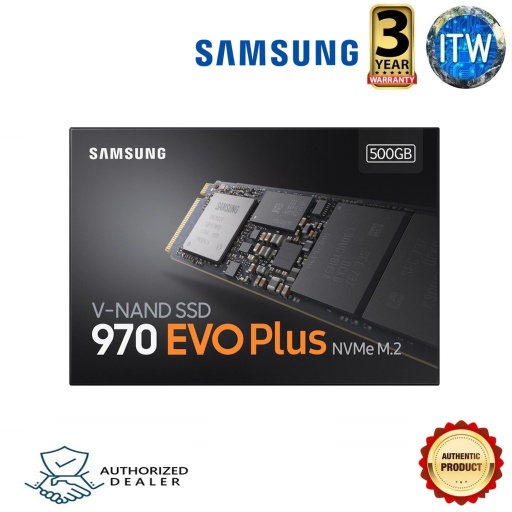 [MZ-V7S500BW] Samsung 970 EVO Plus SSD 500GB - M.2 NVMe Interface Internal Solid State Drive with V-NAND Technology (MZ-V7S500BW) (Black, 500GB)
