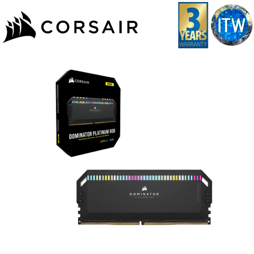 [CMT32GX5M2X6200C36] ITW | Corsair Dominator Platinum RGB 32GB DDR5-6200Mhz Desktop Memory-Black (CMT32GX5M2X6200C36)