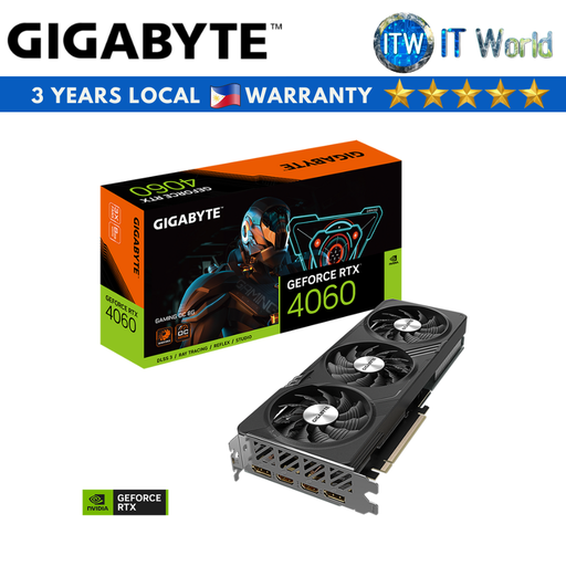 [GV-N4060GAMING-OC-8GD] ITW | Gigabyte Geforce RTX 4060 Gaming OC 8GB GDDR6 Graphics Card (GV-N4060GAMING-OC-8GD)