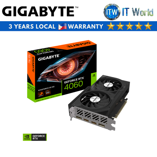 [GV-N4060WF2OC-8GD] Gigabyte Geforce RTX 4060 Windforce OC 8GB GDDR6 Graphics Card (GV-N4060WF2OC-8GD)